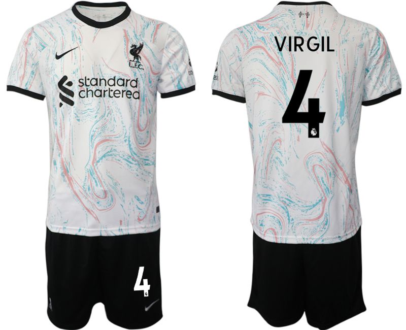 Men 2022-2023 Club Liverpool away white #4 Soccer Jersey->liverpool jersey->Soccer Club Jersey